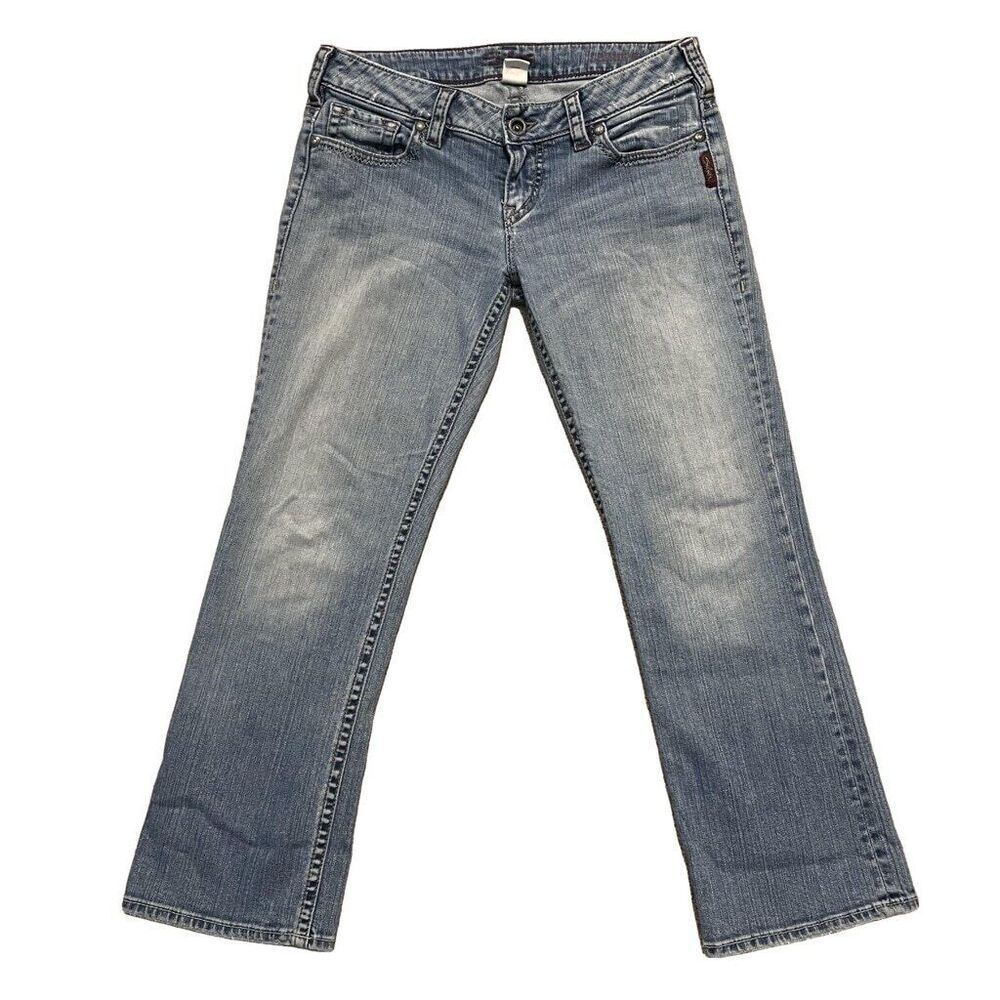 Silver Jeans Women's Santorini Capris Low Rise Straight Leg Blue Denim Size 28